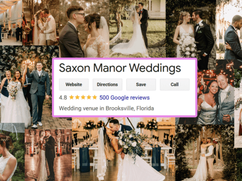 Saxon Manor Weddings Reaches 500 Reviews on Google